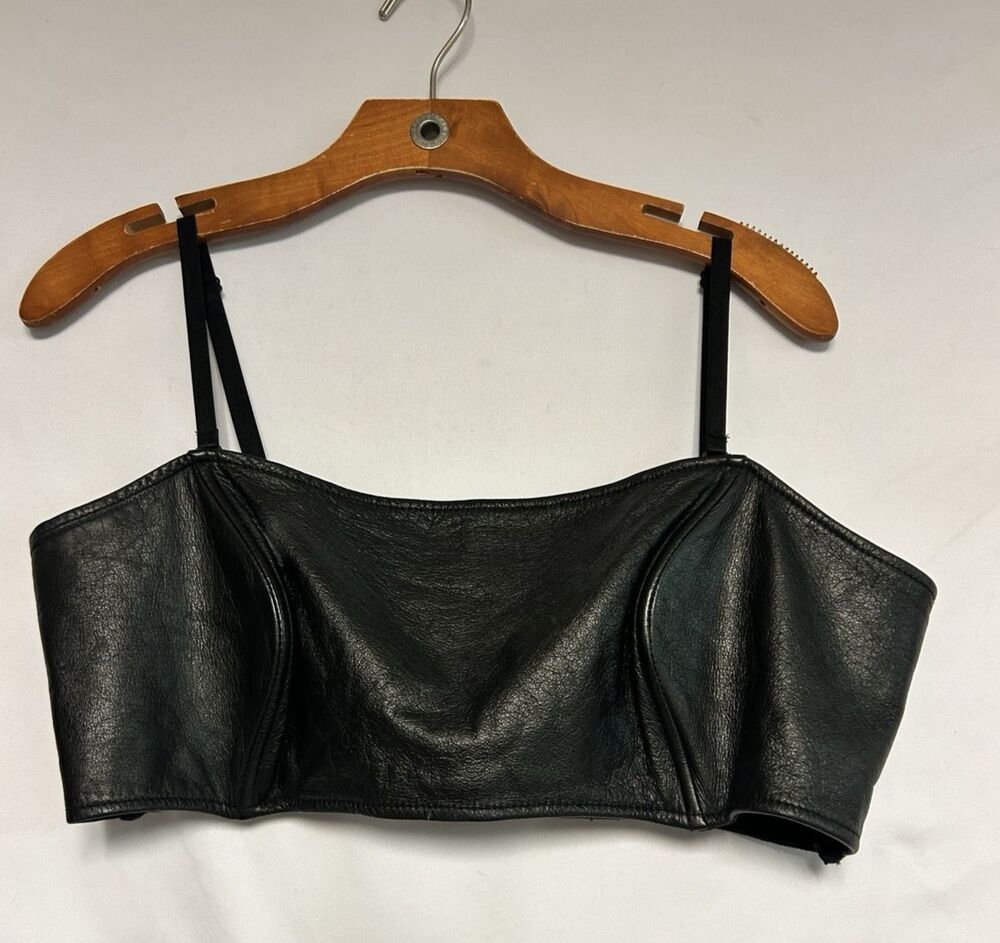 VTG Maxima Wilson's Leather Experts Women's XL Leather Convertible Bra Clubwear